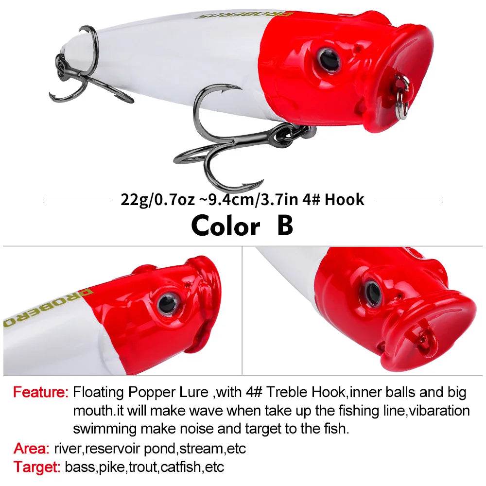 PROBEROS 9.4cm Big Popper – Topwater Swimbait Lure - Fish & Cheaps | Fishing & Outdoor Gear