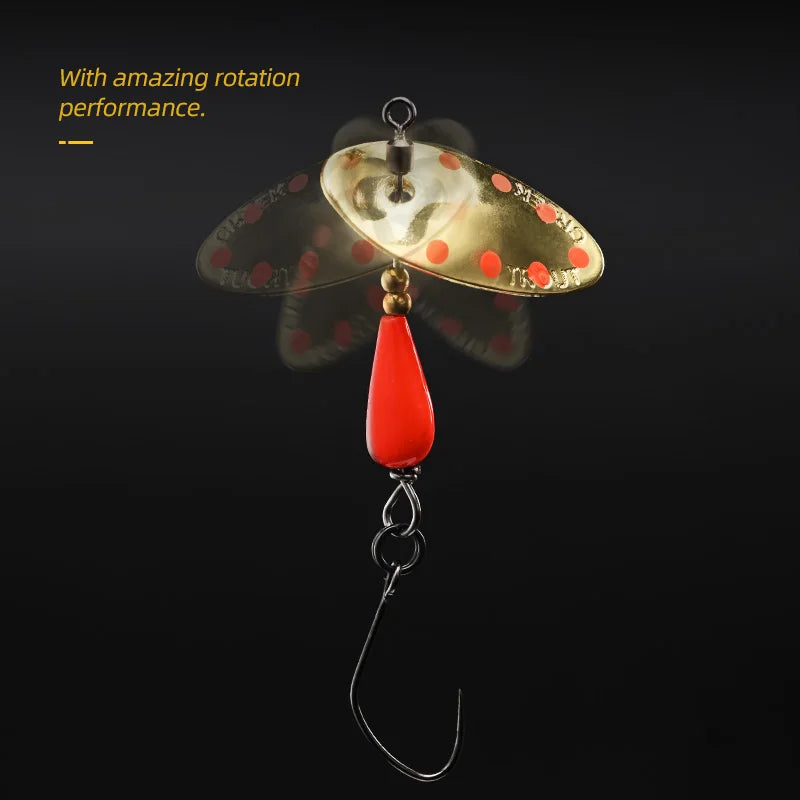 BLUX AR-S Rotating Spinner Metal Lure 2.1g/3.5g Single Hook Artificial Bait Copper Blade Spoon Stream Area Trout Fishing Lure
