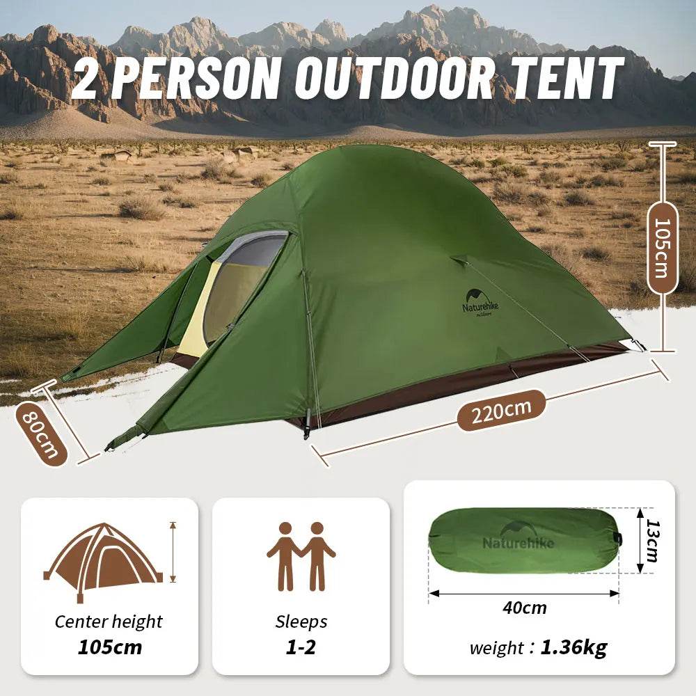 Naturehike Cloud Up 2 Ultralight Trekking Tent - Fish & Cheaps | Fishing & Outdoor Gear
