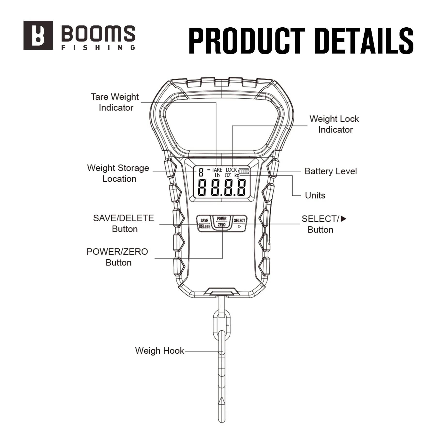 Booms Fishing 65LB Digital Fishing Scale & Grip Set - Fish & Cheaps | Fishing & Outdoor Gear