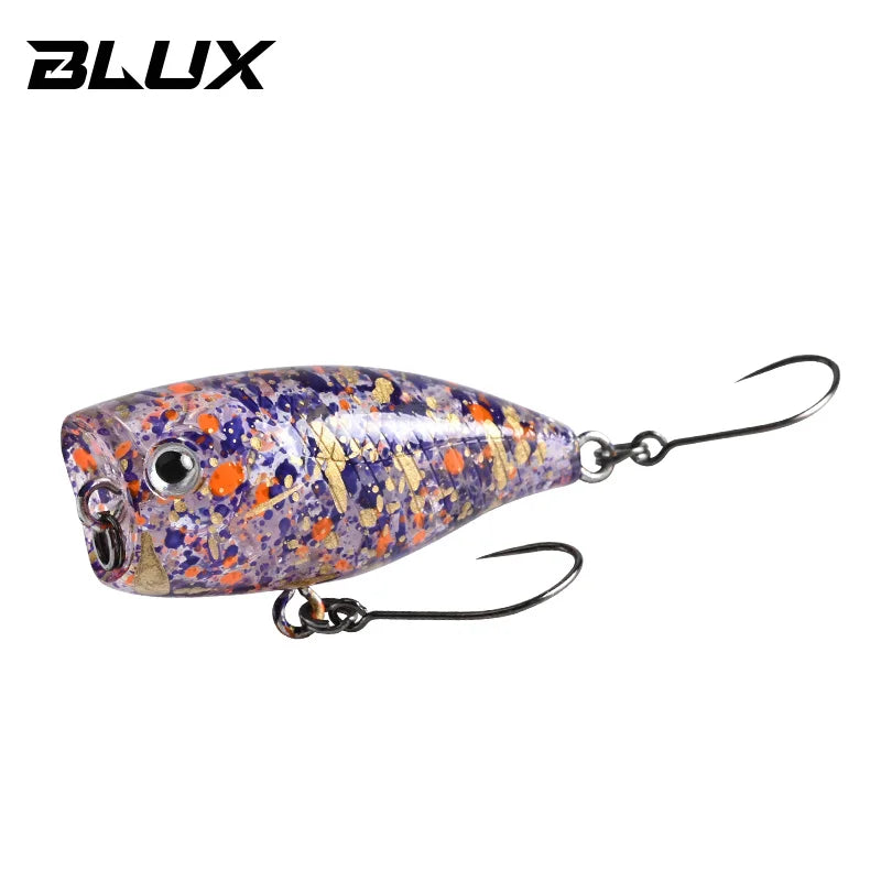BLUX POKO Topwater Popper 35mm 3g Stream Trout Bass Fishing Lure Plastic Bait Creek Floating Freshwater Artificial Hard Lure