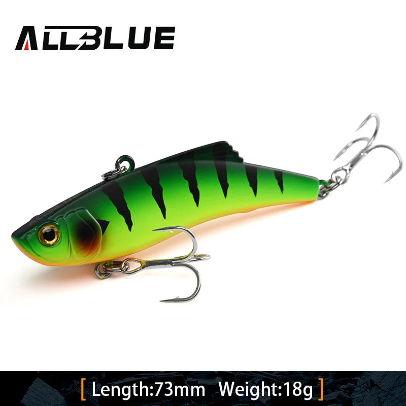 ALLBLUE Silent VIB Sinking Fishing Lure 8g 18g Hard Solid Wobbler Plastic Vibration Trout Bass Pike Artificial Winter Ice Bait