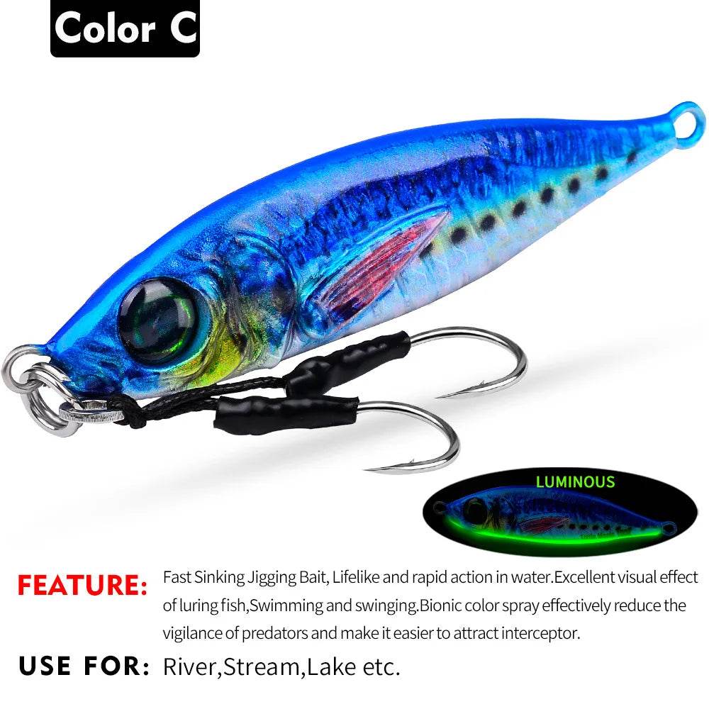PROBEROS Metal Slow Jig Lure – Luminous Saltwater - Fish & Cheaps | Fishing & Outdoor Gear