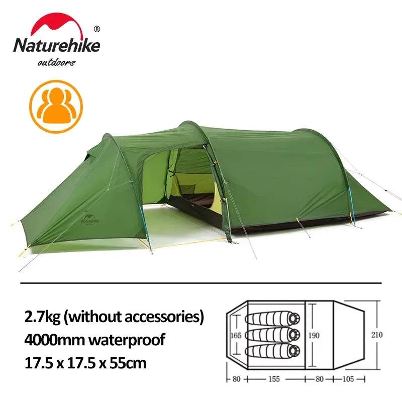 Naturehike Opalus 2/3/4-Person 4-Season Tunnel Tent - Fish & Cheaps | Fishing & Outdoor Gear