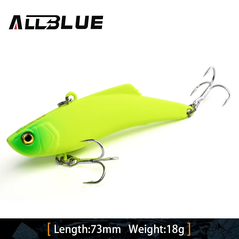 ALLBLUE Silent VIB Sinking Fishing Lure 8g 18g Hard Solid Wobbler Plastic Vibration Trout Bass Pike Artificial Winter Ice Bait