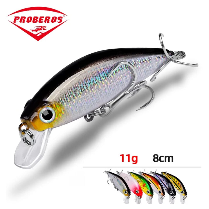 PRO BEROS 11g 3g Slowly Sinking Minnow Fishing Lure – Artificial Hard Bait (Lure Category)