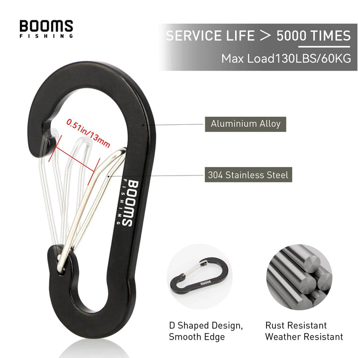Booms Fishing 6cm Aluminium Carabiner Clips – 10 Pack - Fish & Cheaps | Fishing & Outdoor Gear