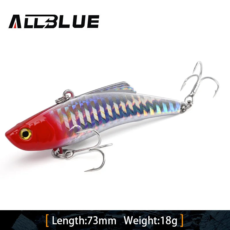 ALLBLUE Silent VIB Sinking Fishing Lure 8g 18g Hard Solid Wobbler Plastic Vibration Trout Bass Pike Artificial Winter Ice Bait