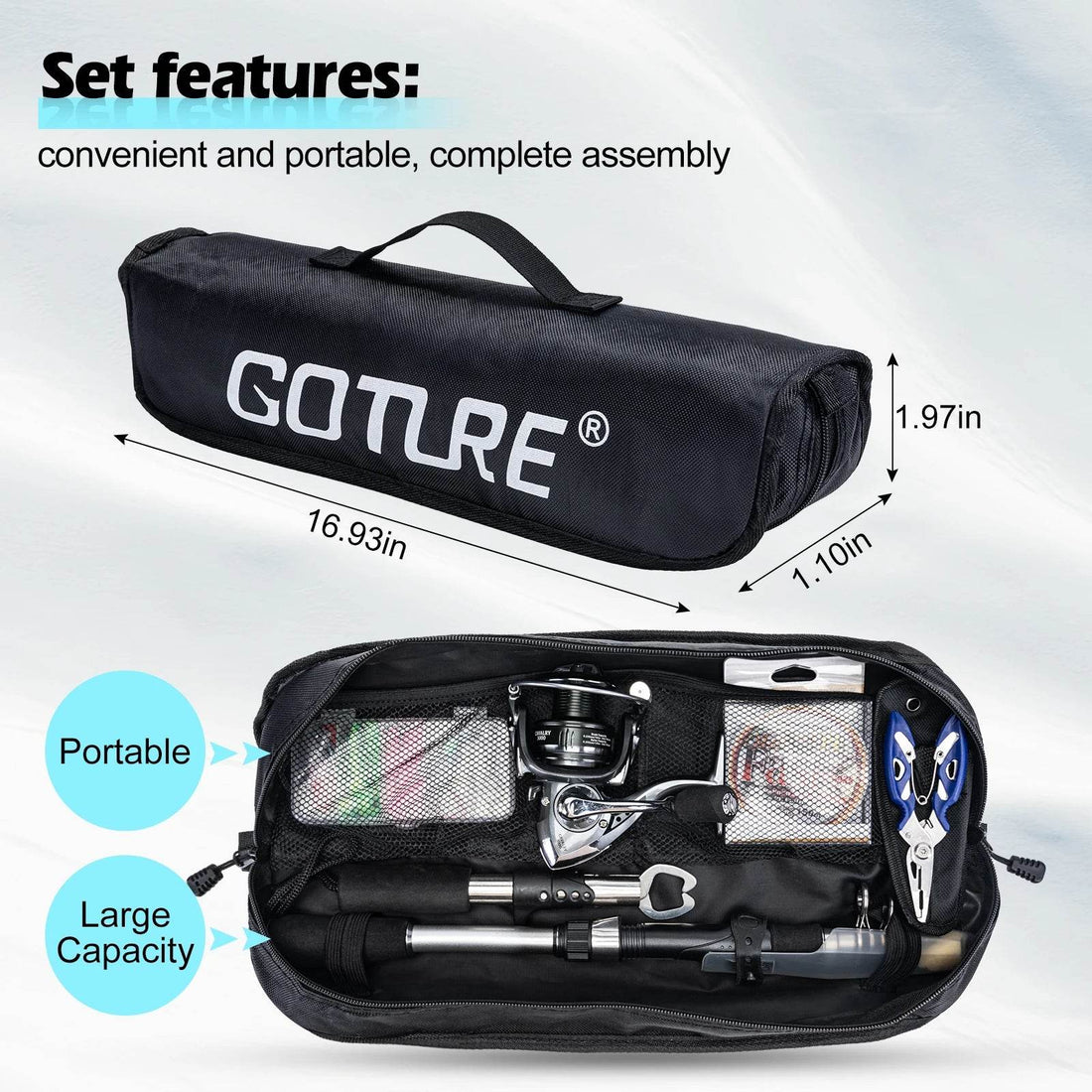 Goture Carbon Telescopic Spinning Rod Set – Complete Travel Combo - Fish & Cheaps | Fishing & Outdoor Gear