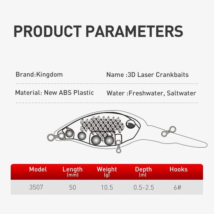 Kingdom Sinking Minnow Crankbait 50mm - Fish & Cheaps | Fishing & Outdoor Gear