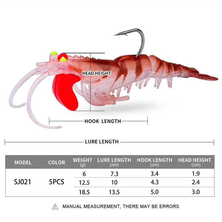 PROBEROS Luminous Shrimp Soft Prawn Bait - Fish & Cheaps | Fishing & Outdoor Gear