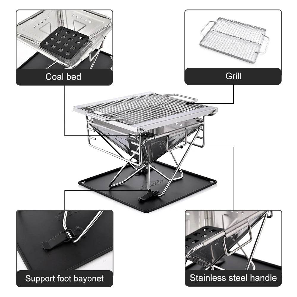 Widesea Compact Stainless Camping Wood Stove - Fish & Cheaps | Fishing & Outdoor Gear