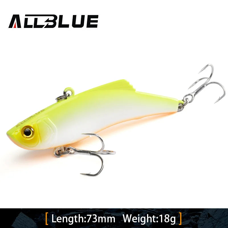 ALLBLUE Silent VIB Sinking Fishing Lure 8g 18g Hard Solid Wobbler Plastic Vibration Trout Bass Pike Artificial Winter Ice Bait