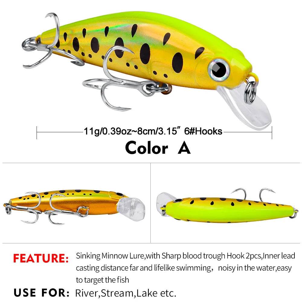 PROBEROS Sinking Minnow 80mm – Lifelike Crankbait Action - Fish & Cheaps | Fishing & Outdoor Gear