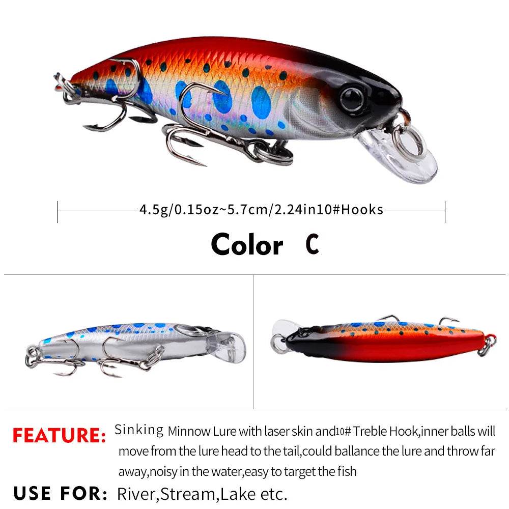 PROBEROS Mini Sinking Minnow Lure - Fish & Cheaps | Fishing & Outdoor Gear