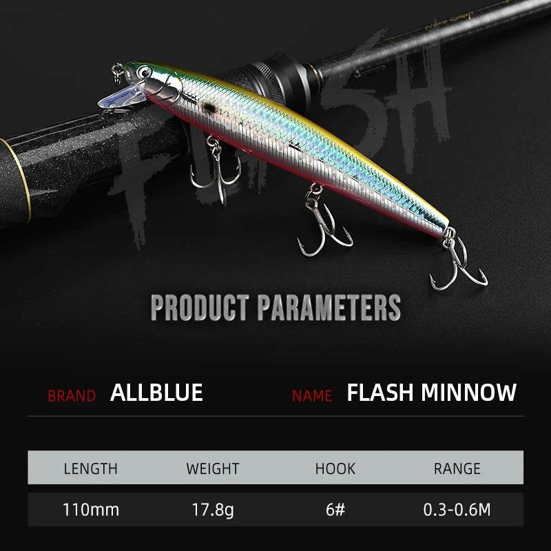 ALLBLUE FlashMinnow 110 Glow Jerkbait - Fish & Cheaps | Fishing & Outdoor Gear