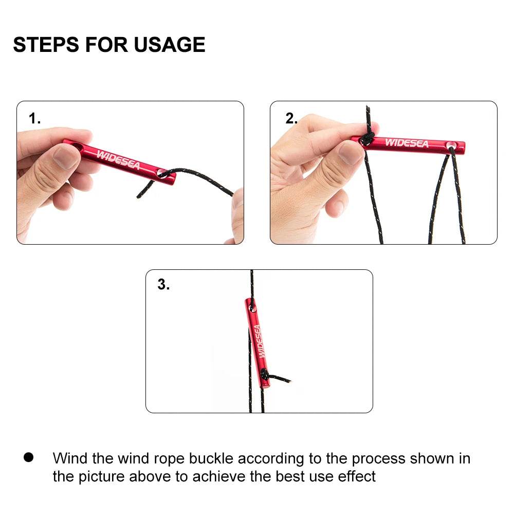 Widesea Aluminium Cord Buckles — 4-Pack Tent Wind Rope Adjusters - Fish & Cheaps | Fishing & Outdoor Gear