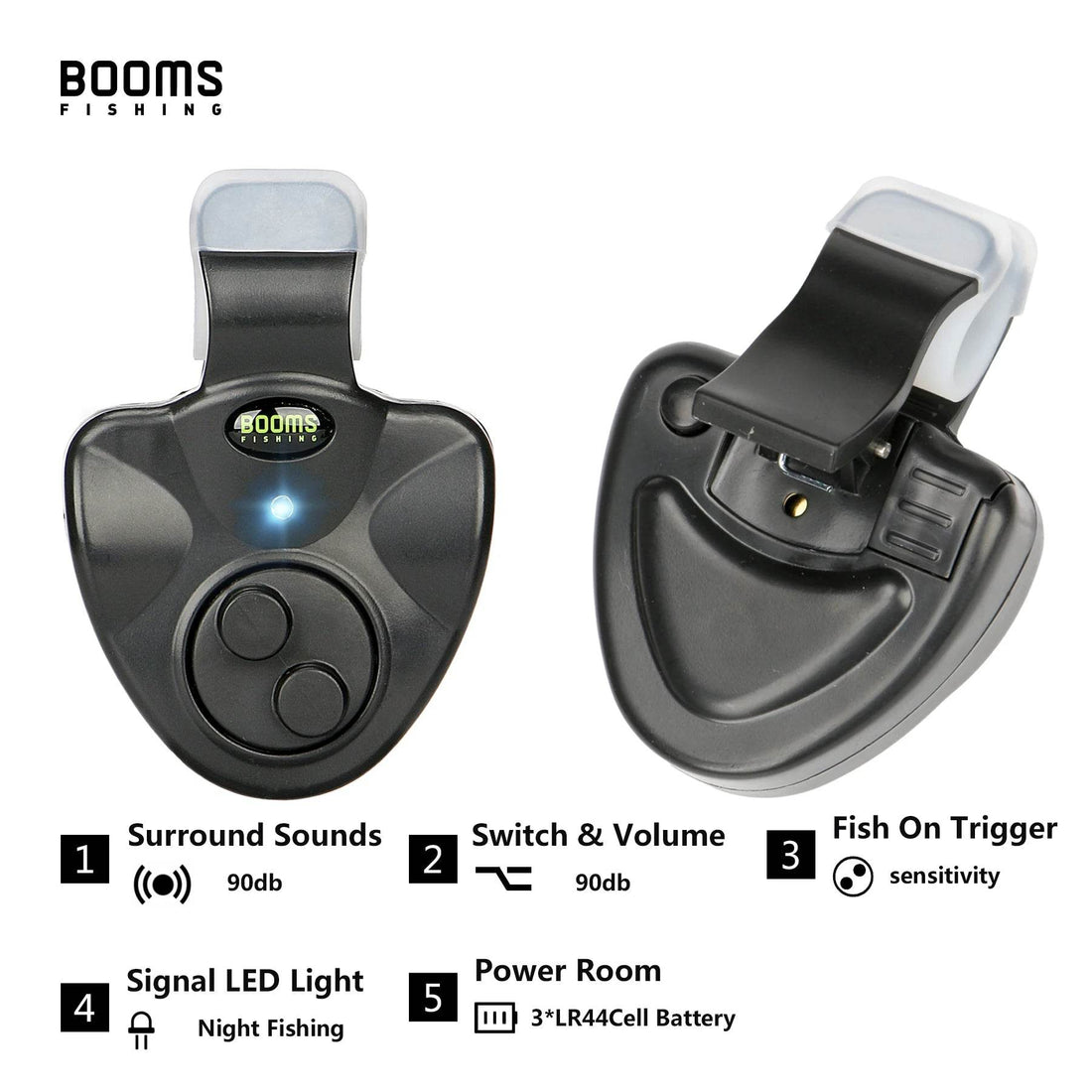 Booms E01 Bite Alarm – LED Rod Signal Clip - Fish & Cheaps | Fishing & Outdoor Gear