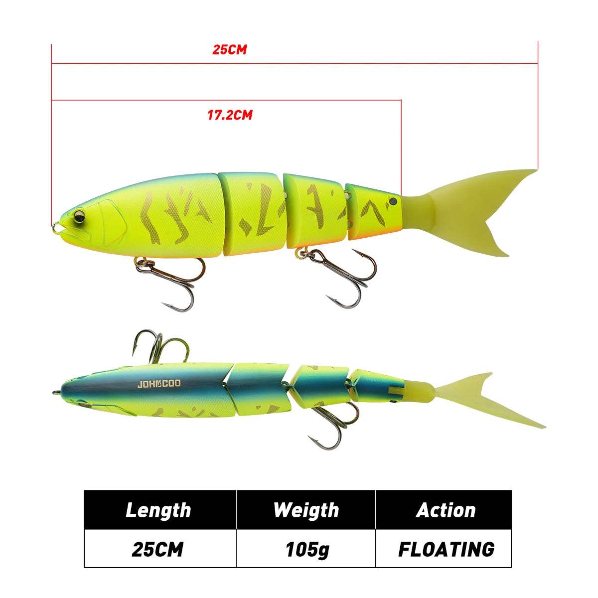 Johncoo 4-Section Floating Swimbait - Fish & Cheaps | Fishing & Outdoor Gear
