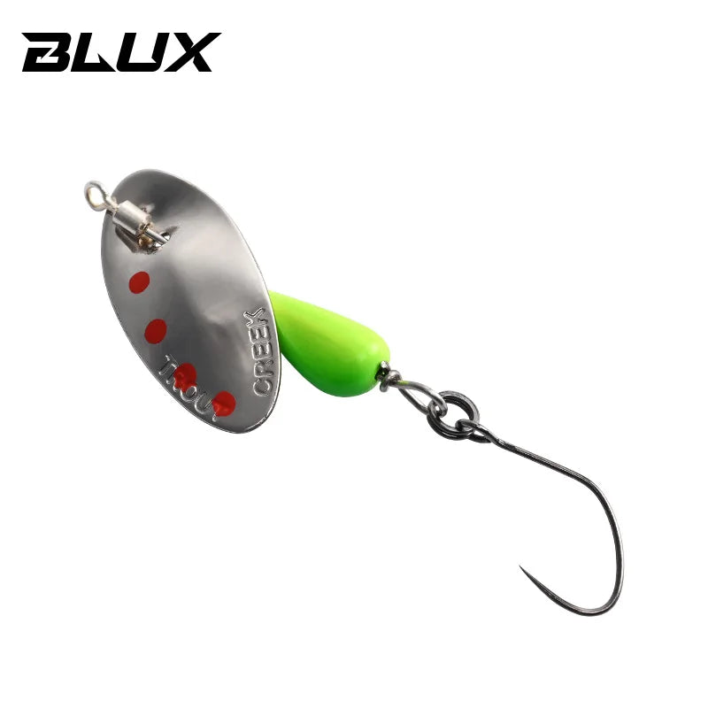 BLUX AR-S Rotating Spinner Metal Lure 2.1g/3.5g Single Hook Artificial Bait Copper Blade Spoon Stream Area Trout Fishing Lure