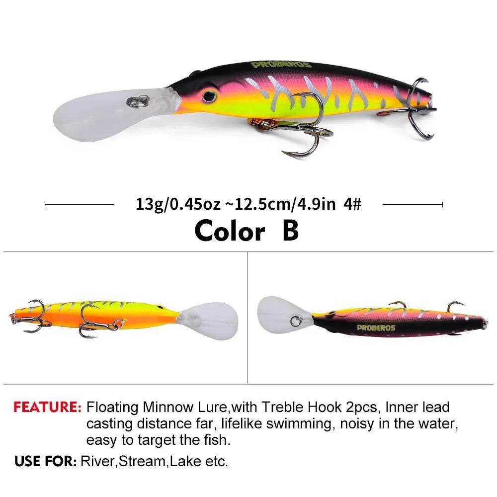 PROBEROS Topwater Minnow Bait – Realistic Floating Hard Lure - Fish & Cheaps | Fishing & Outdoor Gear