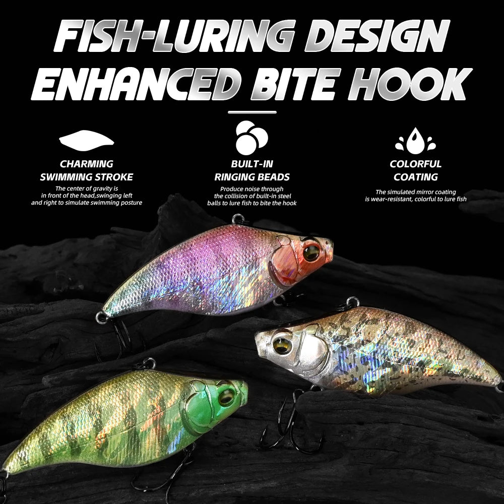 MEREDITH 75mm 19g Vibration Fishing Lure Lipless Crankbaits Sinking Hard Lure Artificial VIB Bait Bass Fishing Lures