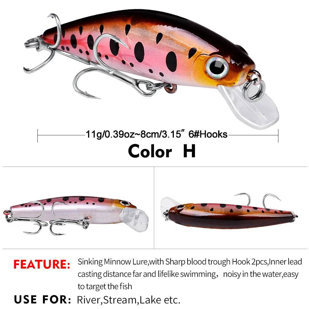 PROBEROS Sinking Minnow 80mm – Lifelike Crankbait Action - Fish & Cheaps | Fishing & Outdoor Gear
