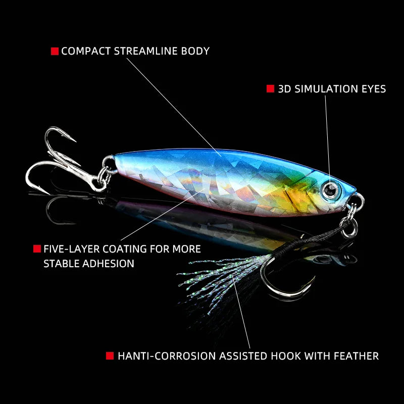 ALLBLUE WAHOO Wide Metal Jig Shore Jigging Spoon 20G 30G 40G 60G Casting Drag Sea Bass Lure Artificial Bait Fishing Tackle