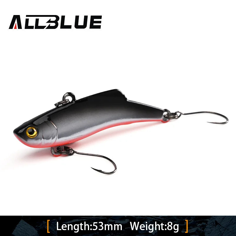ALLBLUE Silent VIB Sinking Fishing Lure 8g 18g Hard Solid Wobbler Plastic Vibration Trout Bass Pike Artificial Winter Ice Bait